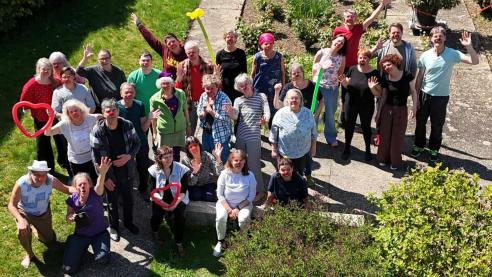 Gruppenfoto mit allen Clowns vom Clownsgipfel
